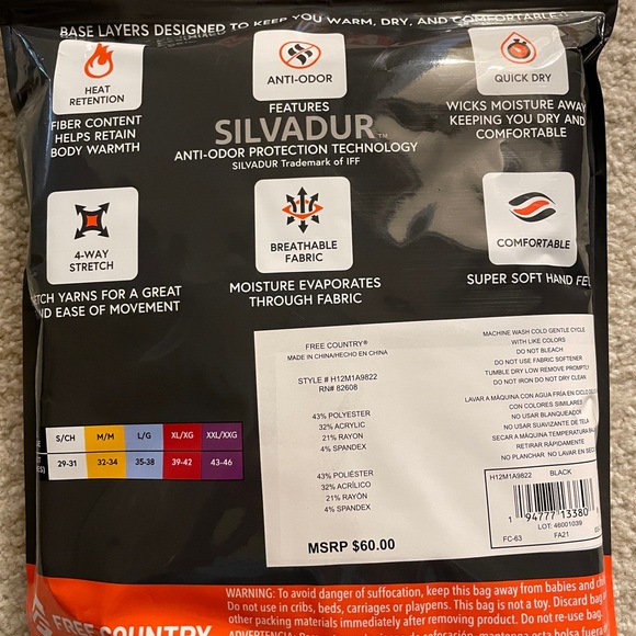 2 pack Men’s base layer pants - Picture 2 of 2